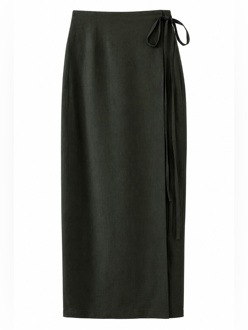 NWOT Women's Zara studio Dark Green Maxi Wrap Skirt